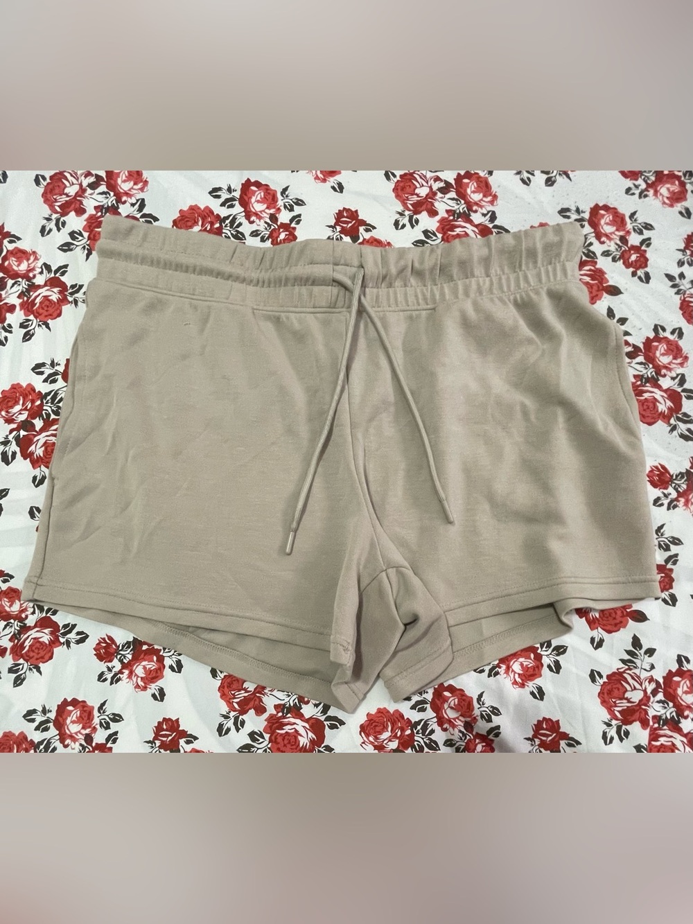 Velocity Women's Athletic Drawstring Shorts - Taupe